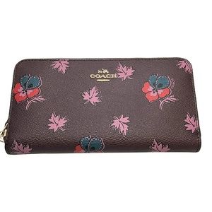 CAOCH Wildflower Print PVC Accordion Zip Leather